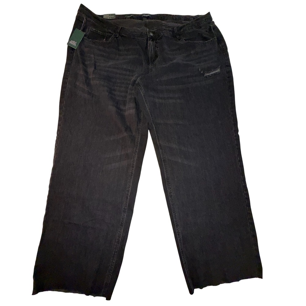 Wild Fable EasyRigid Mid Rise Straight Leg Jeans Washed Black Distressed 26/32W